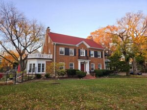 a two-story, four-bedroom brick home for sale in Oak Park